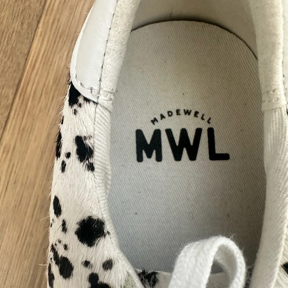 Madewell‎ Sidewalk Shoes Low-Top Sneakers in Spatter-Painted Calf Hair Size 9 - Picture 4 of 7